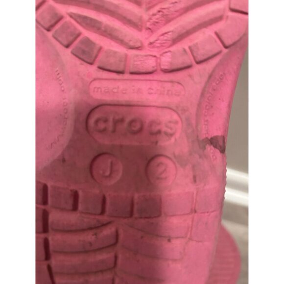 Pink Crocs Kids Classic Clog Shoes Size J2 - Picture 4 of 4